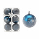 Aga Weihnachtskugeln 7cm 6 Stück Blau/Schneeflocken
