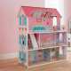 Aga MDF Holzpuppenhaus + Möbel 70cm rosa LED