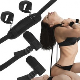 BDSM Hand- und Fußfesseln schwarz ISO 14194