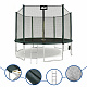 Aga SPORT PRO Trampolin 400 cm Dunkelgrün, Kindertrampolin, Gartentrampolin mit Sicherheitsnetz + Sicherheitsnetz + Leiter