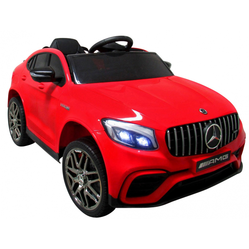 MERCEDES GLC63s CZERWONY Auto na akumulator napęd 4x4 SKÓRA