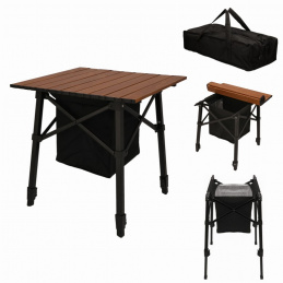 Stół campingowy z torbą termiczna i regulowaną wysokością