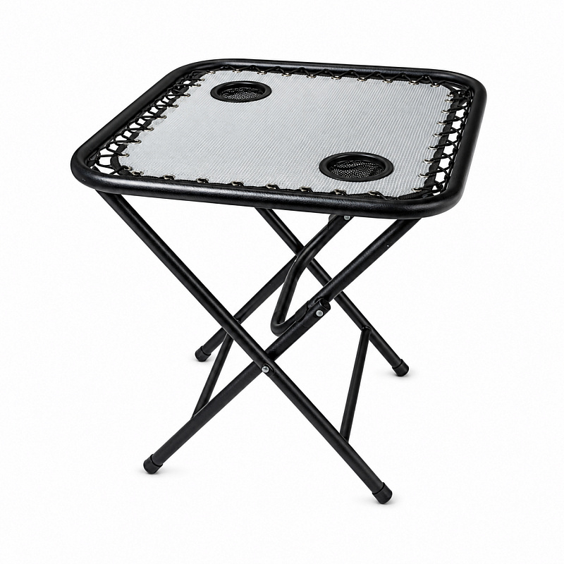 Aga Campingtisch MR50TB – Klapptisch 50x50x50 cm mit 2 Getränkehaltern – faltbar, stabil & wetterfest – kompakt für Camping & Reisen