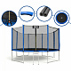 Aga SPORT PRO Trampolin 366 cm 12 ft Blau,Kindertrampolin,Gartentrampolin mit Sicherheitsnetz + Schutznetz + Leiter