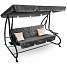 Aga Gartenschaukel 2in1 GRANDLUX Gartenschaukel 3-Sitzer Gartenliege,Schaukel,Gartenbank bis 250 Kg, Dunkelgrau Aga Gartenschaukel 2in1 GRANDLUX Gartenschaukel 3-Sitzer Gartenliege,Schaukel,Gartenbank bis 250 Kg, Dunkelgrau