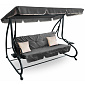 Aga Gartenschaukel 2in1 GRANDLUX Gartenschaukel 3-Sitzer Gartenliege,Schaukel,Gartenbank bis 250 Kg, Dunkelgrau
