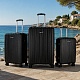 Aga Travel Kofferset 3 Teilig Hartschale  ABS+PC  Reisekoffer Haltbar Trolley Handgepäck Sets mit TSA Schloss und 4 Rollen  MR4667 Schwarz