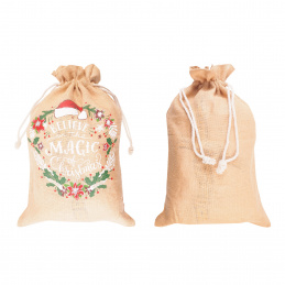 Aga Jutegeschenksack für Weihnachten 56x38 cm Weihnachtskranz