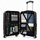 Aga Travel Reisekofferset, Kofferset MR4681 Schwarz, Hartschale,TSA, 4 Rollen, Reisekoffer, Koffer
