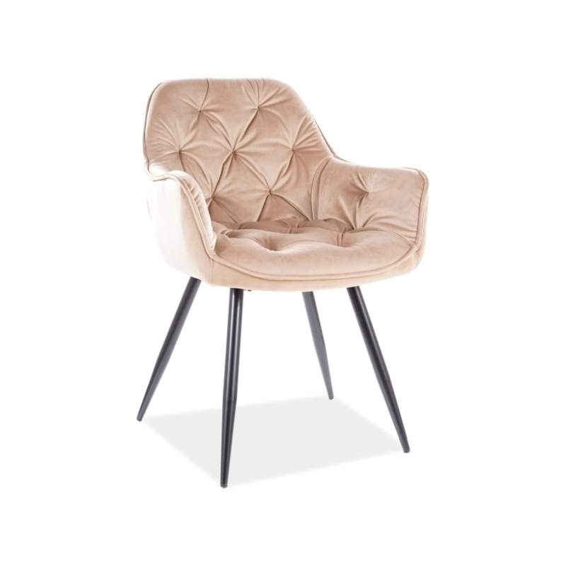 Signal Polstersessel CHERRY VELVET Schwarz / Beige 28