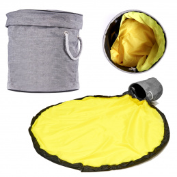 Aga Organiser Korb mit Spielmatte 2in1 Grau-Gelb