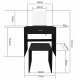Aga Schminktisch mit Hocker MRDT13-MB Schwarz