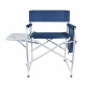 Aga Campingstuhl mit Tisch & Seitentasche Dunkelblau  – Faltbarer Regiestuhl mit Armlehnen, Aluminiumgestell, bis 100 kg, für Outdoor, Angeln & Garten
