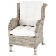 Aga Rattan-Sessel mit Hocker CONSUL RATTAN,Rattansessel mit Polsterung Hellgrau