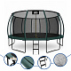 Aga SPORT EXCLUSIVE Trampolin 496 cm 16 ft Dunkelgrün, Kindertrampolin, Gartentrampolin mit Sicherheitsnetz + Sicherheitsnetz + Leiter