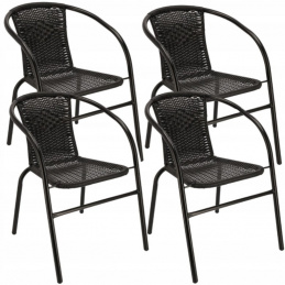 4 x Krzesło ogrodowe BISTRO - czarne