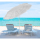 Linder Exclusiv Sonnenschirm, Strandschirm, UV-Schutz 30,Hawaii Weiß