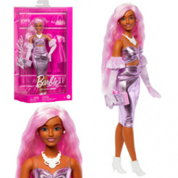 Mattel Barbie Deluxe Style różowa lalka modowa w sukience ZA6030 uniwersalny
