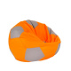 Aga Sitzsack Relaxationbag BALL XXXL Grau - Orange + Fußstütze