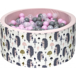 Aga Bällebad für Baby ab 1 Jahr, Rundes Weiches Schaumstoff Bällepool mit 200 Bälle, 90x40 cm Ballgrube Spielzeug für Kleinkinder, 423