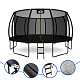 Aga SPORT EXCLUSIVE Trampolin 496 cm 16 ft Schwarz, Kindertrampolin, Gartentrampolin mit Sicherheitsnetz + Schutznetz + Leiter