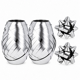 Aga 2x Geschenkband 0,5 cm x 20 m + 6x silbere Sterne