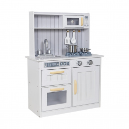 Aga4Kids Hochwertige Holz-Kinderküche mit Licht & Sound, Ofen, Spüle und Mikrowelle. Fördert Fantasie, Kreativität und Motorik