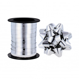 Aga Geschenkband 0,5 cm x 20 m + 6x silbere Sterne