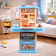 Aga4Kids Plastikinderküche mit Licht, Sound, Wasserpumpe & Dampf – Spielküche aus Kunststoff mit 21 Zubehörteilen, Blau