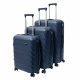 Aga Travel Kofferset 3-teilig MR4675 – Polypropylen Hartschalenkoffer TSA-Schloss 360° Doppelrollen Teleskopgriff leicht & robust Handgepäck 33/63/93L Dunkelblau