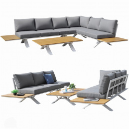 Modułowy zestaw mebli ogrodowych - narożnik ze stolikiem