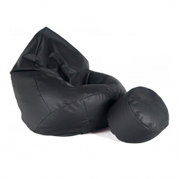 Aga Sitzsack Relaxationbag XXXL + Fußstütze Schwarz