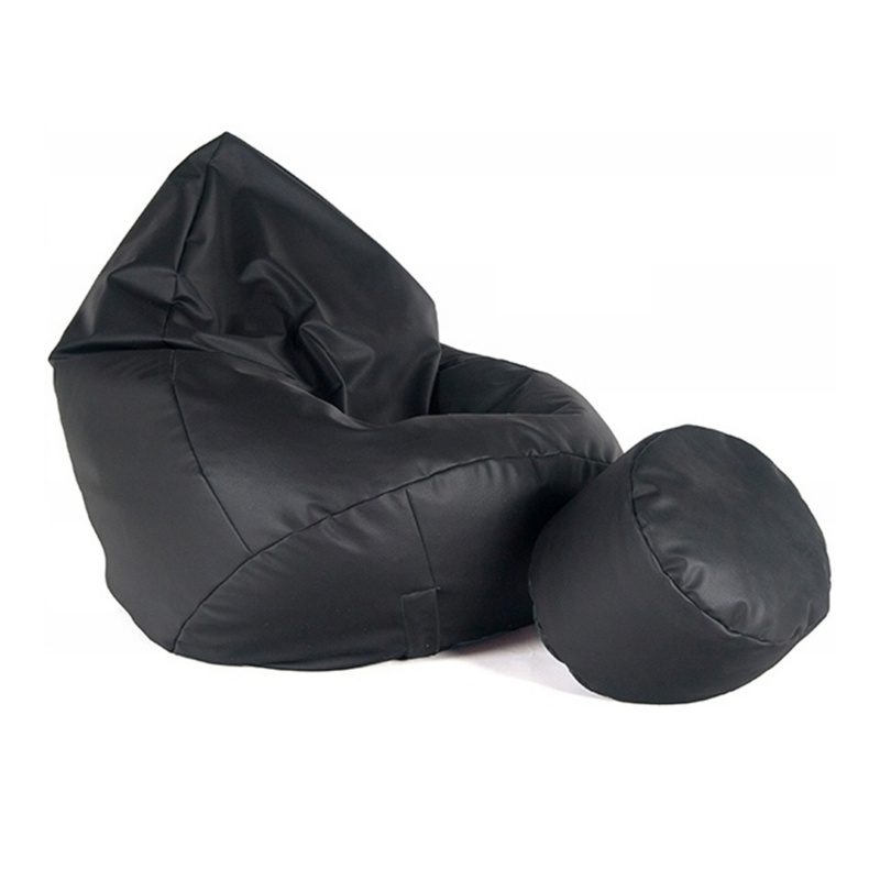 Aga Sitzsack Relaxationbag XXXL + Fußstütze Schwarz