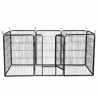 Aga Welpenauslauf aus Metall 80x100 cm, Freigehege mit Tür, Welpengitter für Hunde, Hasen & Kleintiere