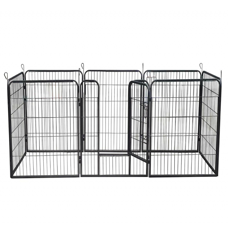 Aga Welpenauslauf aus Metall 80x100 cm, Freigehege mit Tür, Welpengitter für Hunde, Hasen & Kleintiere