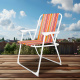 Linder Exclusiv Campingstuhl PO2600ST Tropic – Klappstuhl mit Streifen, bis 120 kg belastbar, faltbar, für Angler, Strand & Outdoor