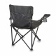 Linder Exclusiv Klappstuhl PO2481 – Campingstuhl & Angelstuhl mit Getränkehalter & Tragetasche, bis 120 kg, Dunkelgrau Faltbar Stuhl, Gartenstuhl