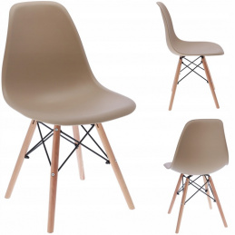 Krzesło EVA skandynawskie plastikowe beżowe