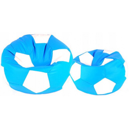 Aga Sitzsack Relaxationbag BALL XXXL Weiß - Hellblau + Fußstütze