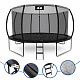 Aga SPORT EXCLUSIVE Trampolin 366 cm 12 ft Schwarz, Kindertrampolin, Gartentrampolin mit Sicherheitsnetz + Schutznetz + Leiter