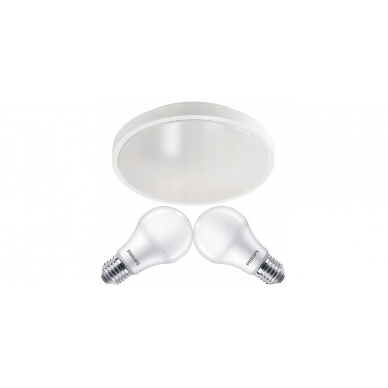 LED stropní svítidlo 2x E27 + 2x žárovka Philips E27 10W 1055lm