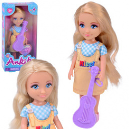 Ankiki Lalka z gitarą - urocza mała muzykalna laleczka 14 cm ZA6008 uniwersalny