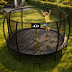 Aga SPORT EXCLUSIVE Trampolin 366 cm 12 ft Schwarz, Kindertrampolin, Gartentrampolin mit Sicherheitsnetz + Schutznetz + Leiter