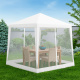 Aga Gartenpavillon mit Moskitonetz 2,4x3m Weiß