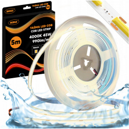 LED pásek COB Neon 12V - 480D - 9W/m - IP67 - 990lm - 5m - neutrální barva