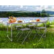 Aga Camping Set – Faltbarer Campingtisch mit 4 Hockern – höhenverstellbar –  kompakt & wetterfest - Aluminium – Koffertisch für 4 Personen - Weiss