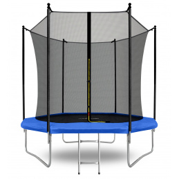 Aga SPORT FIT Trampolin 244 cm 8 ft Blau + inneres Schutznetz + Leiter