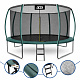 Aga SPORT EXCLUSIVE Trampolin 366 cm 12 ft Dunkelgrün, Kindertrampolin, Gartentrampolin mit Sicherheitsnetz + Schutznetz + Leiter