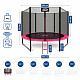 Aga SPORT PRO Trampolin, 305 cm 10 ft Rosa, Kindertrampolin, Gartentrampolin mit Sicherheitsnetz + Sicherheitsnetz + Leiter