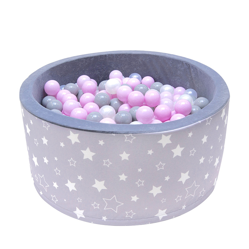 Aga Bällebad für Baby ab 1 Jahr, Rundes Weiches Schaumstoff Bällepool mit 200 Bälle, 90x40 cm Ballgrube Spielzeug für Kleinkinder, 808